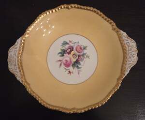 Vtg Coalport Hand Painted Floral Yellow 8.5" Plate Platter Signed D Capey 9857